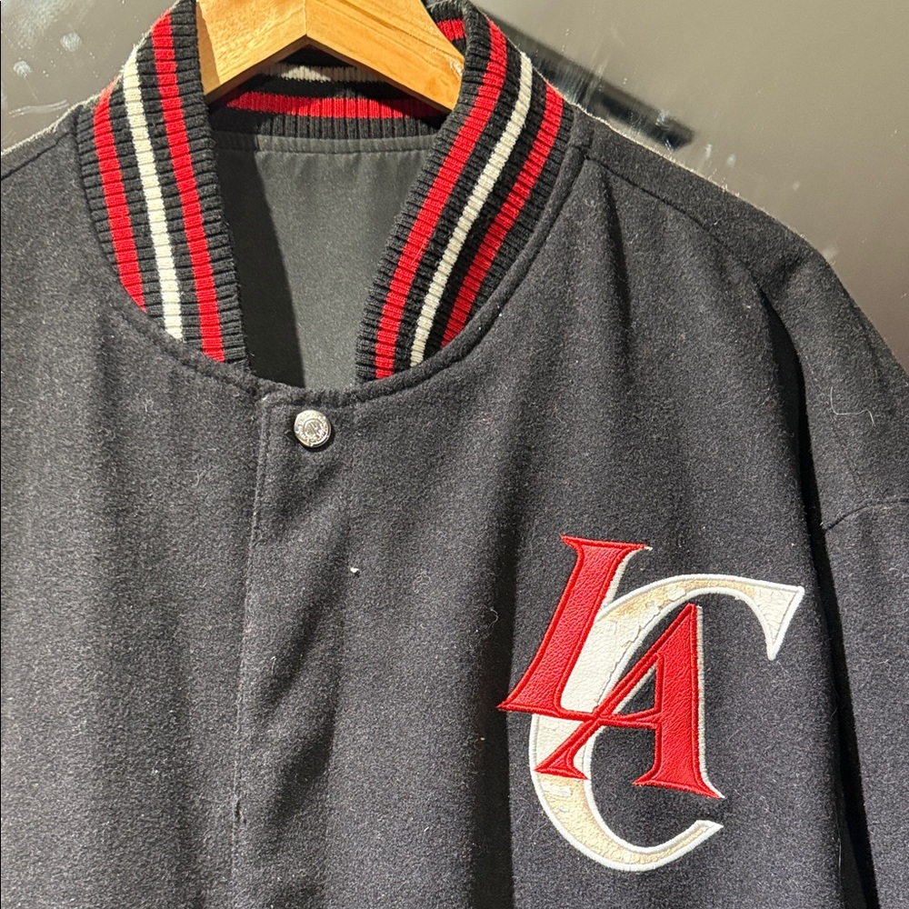 Vintage Jeff Hamilton Black LA Clippers NBA Logo Men's Jacket Varsity Jacket - Picture 5 of 14